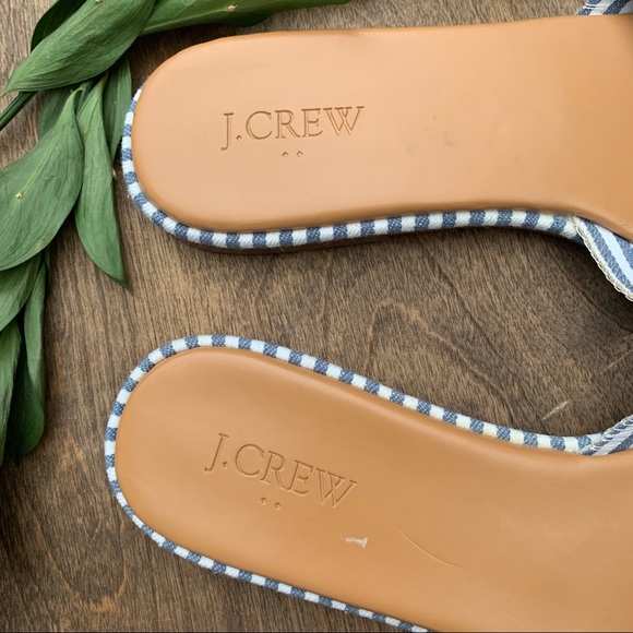 NWOT J. Crew Blue Striped Bow Slides | Size 8.5 - Picture 3 of 6